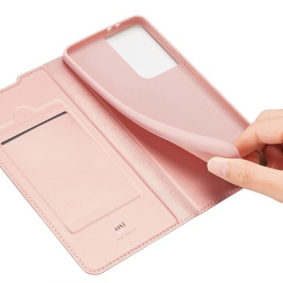 Dux Ducis Skin серии Samsung Galaxy S21 Ultra (G998B) розовый кожаный чехол-книжка | Vacins.lv