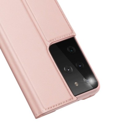 Dux Ducis Skin серии Samsung Galaxy S21 Ultra (G998B) розовый кожаный чехол-книжка | Vacins.lv