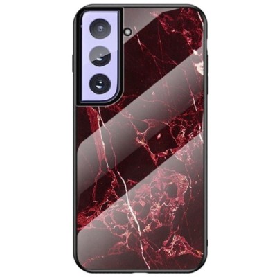 Samsung Galaxy S21 (G991B) „Marble“ твердый силиконовый чехол TPU чёрного / красного цвета | Vacins.lv