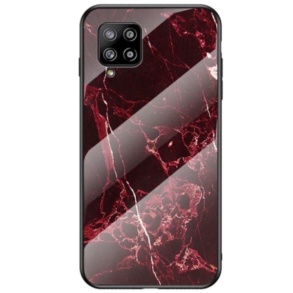 „Marble“ твердый силиконовый (TPU) чехол - чёрный / красный (Galaxy A42 5G)