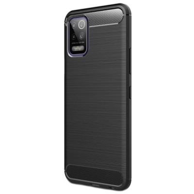LG K52 „Carbon“ cieta silikona (TPU) melns apvalks | vacins.lv