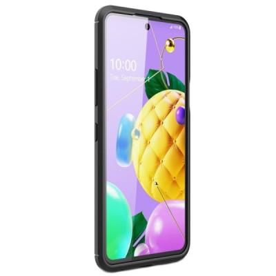 LG K52 „Carbon“ cieta silikona (TPU) melns apvalks | vacins.lv