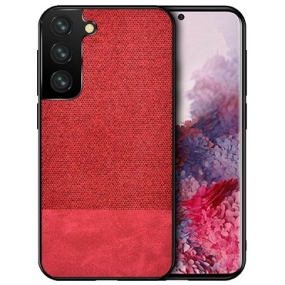 „Bi-Color“ Splicing Samsung Galaxy S21 (G991B) красный кожаный чехол | Vacins.lv