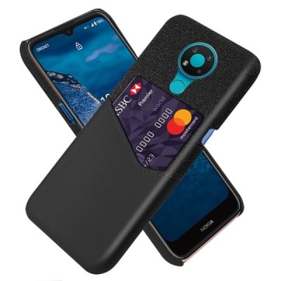 Nokia 3.4 „KSQ“ Shell melns ādas apvalks ar iebūvētu karšu turētāju | Vacins.lv