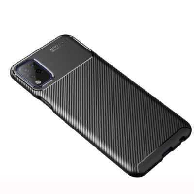 LG K42 „Carbon“ Fiber твердый силиконовый чехол (TPU) - черный | Vacins.lv