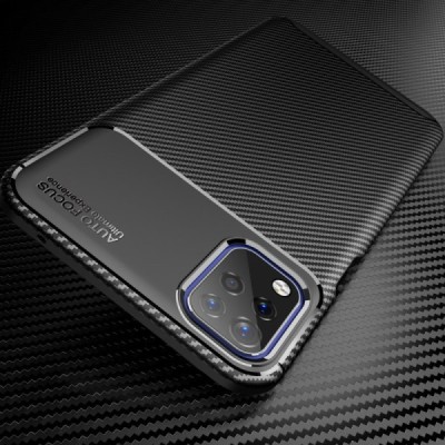 LG K42 „Carbon“ Fiber твердый силиконовый чехол (TPU) - черный | Vacins.lv