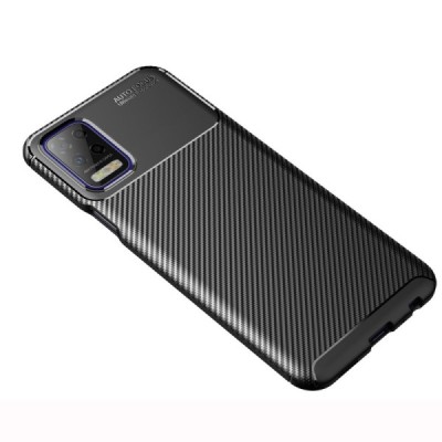LG K52 „Carbon“ Fiber твердый силиконовый чехол (TPU) - черный | Vacins.lv
