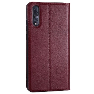 „Royale“ Huawei P20 Pro бордовый  кожаный чехол - книжка с окошком | Vacins.lv