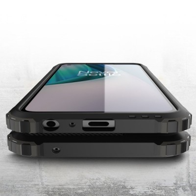 OnePlus Nord N10 5G усиленный защитный чёрный твердый силиконовый чехол (TPU) | Vacins.lv