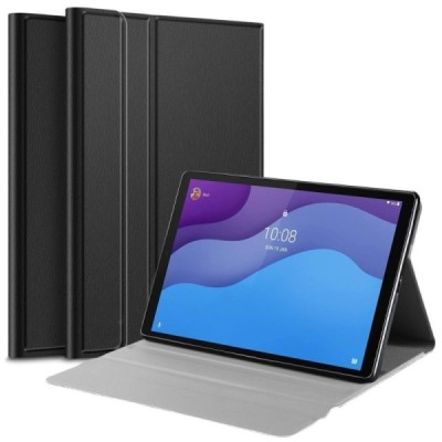 Lenovo Tab M10 10.1" HD Gen 2 (X306F, X306X) „Frame“ открываемый чёрный кожаный чехол-книжка (складной) | Vacins.lv
