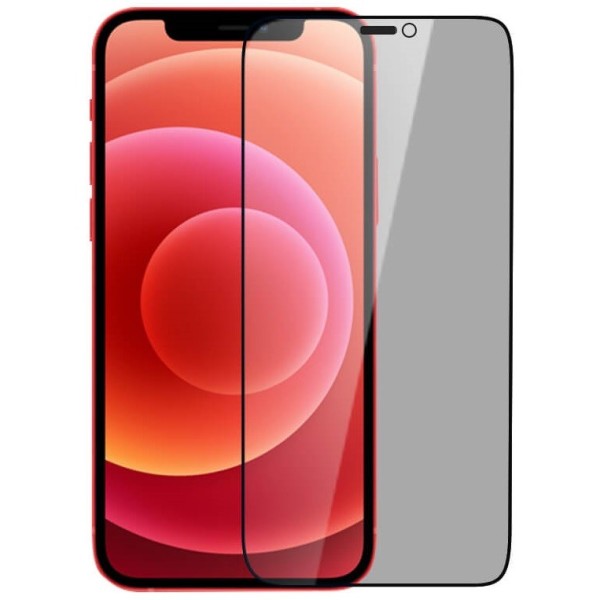 „Nillkin“ Tempered Glass melns ekrāna aizsargstikls 0.26 mm - privāta (iPhone 12 / 12 Pro)