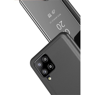 Samsung Galaxy A42 5G plastmasas atvērams melns ādas maciņš | Vacins.lv