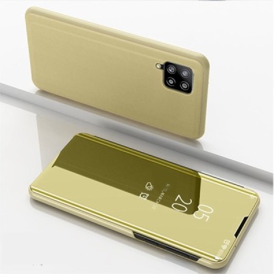 Samsung Galaxy A42 5G plastmasas atvērams zelta ādas maciņš | Vacins.lv
