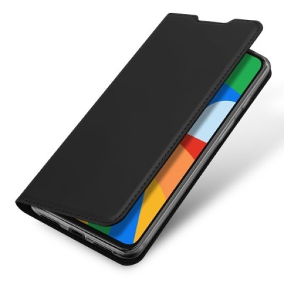 Google Pixel 5 „Dux Ducis“ Skin sērijas melns ādas atvērams maciņš | Vacins.lv