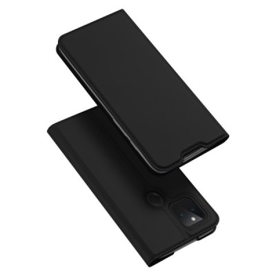 Google Pixel 5 „Dux Ducis“ Skin sērijas melns ādas atvērams maciņš | Vacins.lv