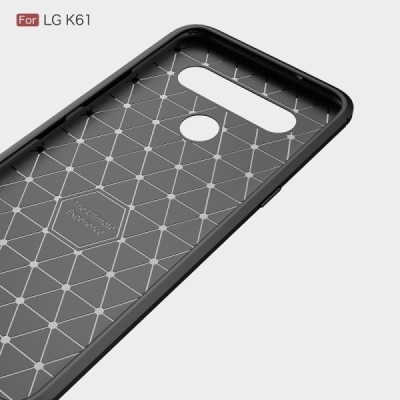 LG K61 „Carbon“ cieta silikona (TPU) melns apvalks | vacins.lv