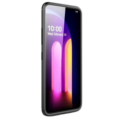 LG K61 „Carbon“ cieta silikona (TPU) melns apvalks | vacins.lv