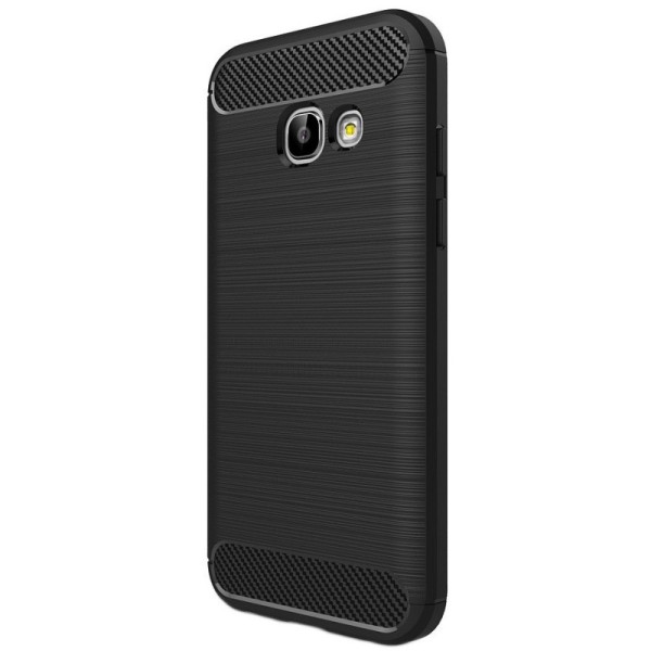 „Carbon“ твердый силиконовый чехол (TPU) - черный (Galaxy A3 2017)