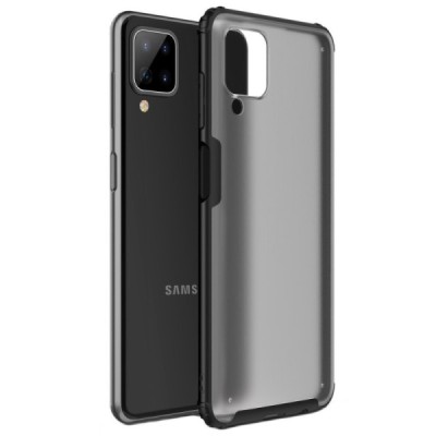 Samsung Galaxy A12 (A125F) Armor прозрачный твердый силиконовый чехол (TPU) с черной окантовкой | Vacins.lv