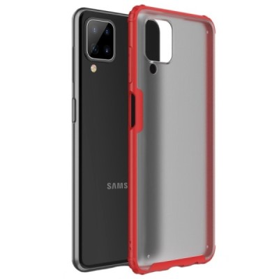 Samsung Galaxy A12 (A125F) Armor прозрачный твердый силиконовый чехол (TPU) с красной окантовкой | Vacins.lv