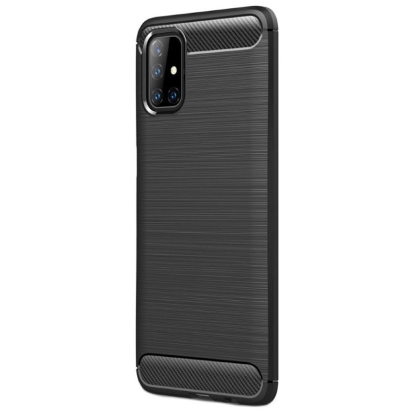 „Carbon“ cieta silikona (TPU) apvalks - melns (Galaxy M51)