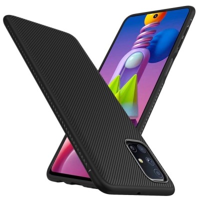 Samsung Galaxy M51 (M515) твердый силиконовый чехол (TPU) - чёрный | Vacins.lv