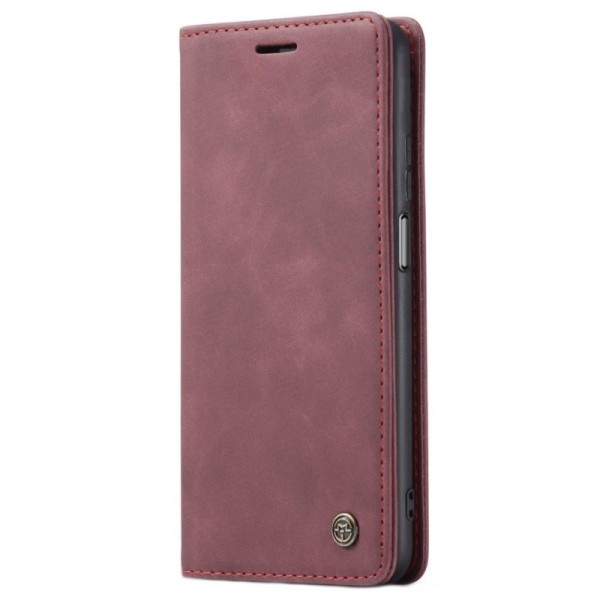 Кожиный чехол-книжка "CaseMe" Retro – бордовый (Mi 10T / 10T Pro)