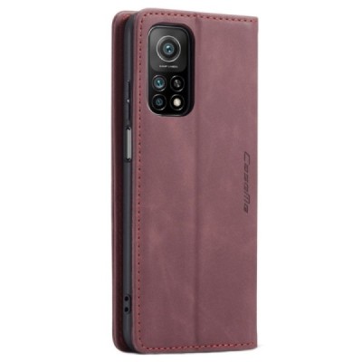 Xiaomi Mi 10T (Mi 10T Pro) CaseMe Retro открываемый, бордового цвета, кожаный чехол – книжка | Vacins.lv