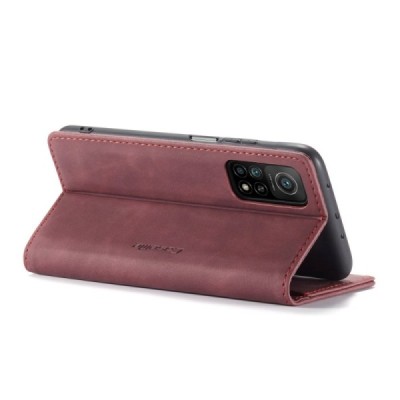 Xiaomi Mi 10T (Mi 10T Pro) CaseMe Retro открываемый, бордового цвета, кожаный чехол – книжка | Vacins.lv