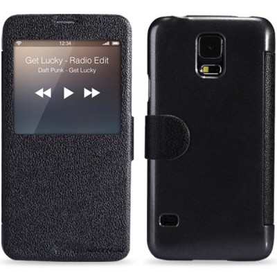 Samsung Galaxy S5 (S5 Neo) juodas odinis atverčiamas Nillkin Fresh dėklas / Priedai.lt