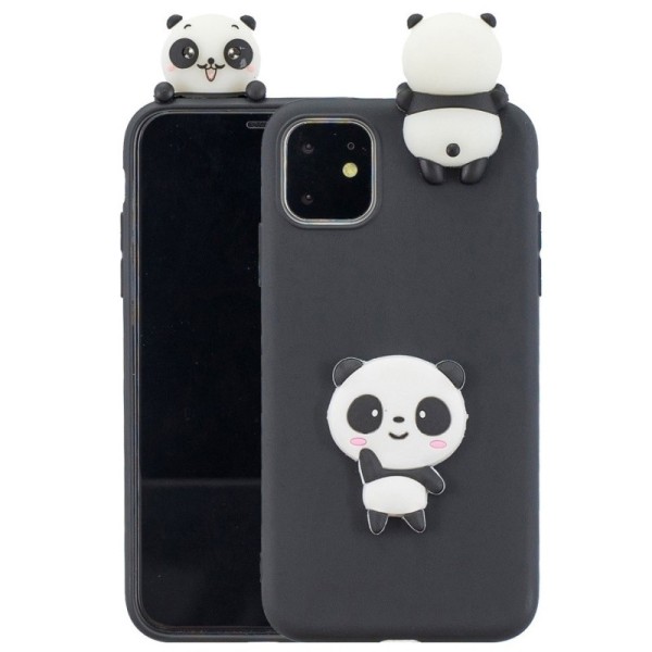 Твердый силиконовый чехол „Squezy“ Panda (TPU) - чёрный (iPhone 11)