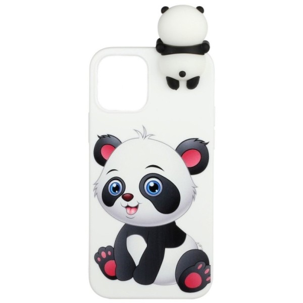 Твердый силиконовый чехол „Squezy“ Panda (TPU) - белый (iPhone 12 / 12 Pro)
