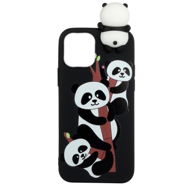 Твердый силиконовый чехол „Squezy“ Pandas (TPU) - чёрный (iPhone 12 / 12 Pro)