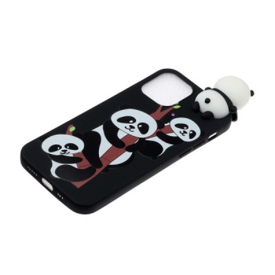 Apple iPhone 12 (12 Pro) „Squezy“ Pandas твердый силиконовый чехол TPU чёрного цвета | Vacins.lv