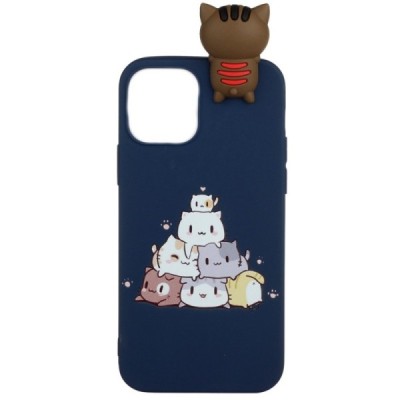 Apple iPhone 12 Mini „Squezy“ Cats cieta silikona (TPU) zils apvalks | vacins.lv