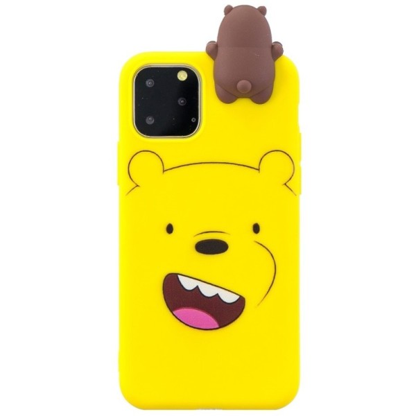 „Squezy“ Bear cieta silikona (TPU) apvalks - dzeltens (iPhone 11 Pro)
