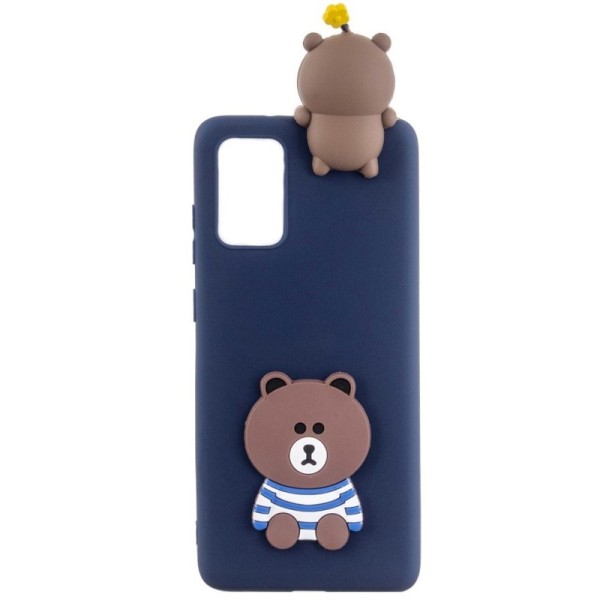 Твердый силиконовый чехол „Squezy“ Bear (TPU) - синий (Galaxy A41)