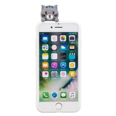 Apple iPhone 7 (iPhone 8, SE 2020) „Squezy“ Cat cieta silikona (TPU) balts apvalks | vacins.lv