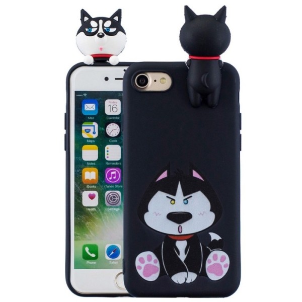 Твердый силиконовый чехол „Squezy“ Dog (TPU) - чёрный (iPhone 7 / 8 / SE 2020 / SE 2022)