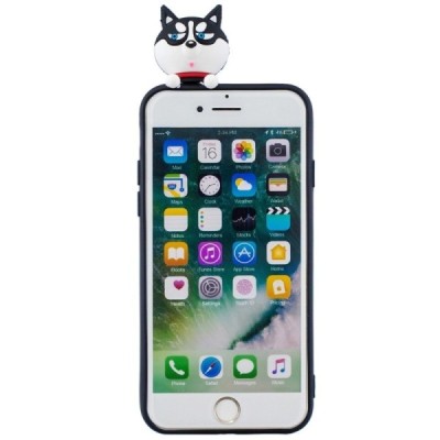 Apple iPhone 7 (iPhone 8, SE 2020) „Squezy“ Dog твердый силиконовый чехол TPU чёрного цвета | Vacins.lv