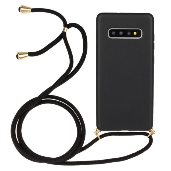 „Strap“ cieta silikona (TPU) apvalks - melns (Galaxy S10)