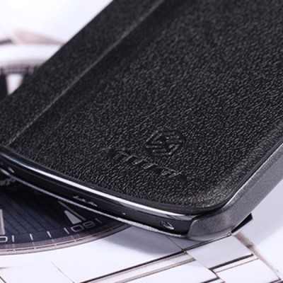 LG Nexus 4 E960 juodas odinis atverčiamas Nillkin Fresh dėklas / Priedai.lt