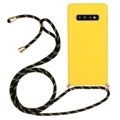 Samsung Galaxy S10 (G973) Strap твердый силиконовый чехол из TPU жёлтого цвета | Vacins.lv