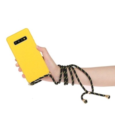 Samsung Galaxy S10 (G973) Strap твердый силиконовый чехол из TPU жёлтого цвета | Vacins.lv