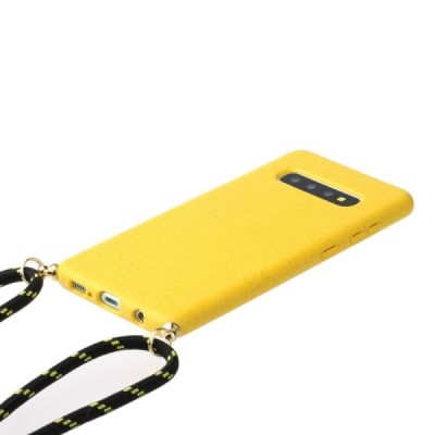 Samsung Galaxy S10 (G973) Strap твердый силиконовый чехол из TPU жёлтого цвета | Vacins.lv