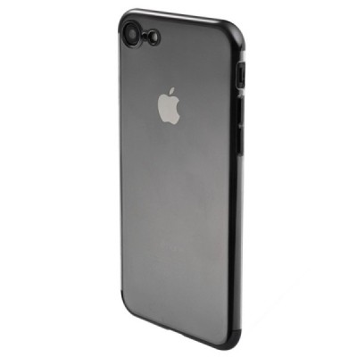 Apple iPhone 7 (iPhone 8, SE 2020) „Sulada“ твердый (ТPU) силиконовый, прозрачный, тонкий чехол с чёрной рамкой | Vacins.lv