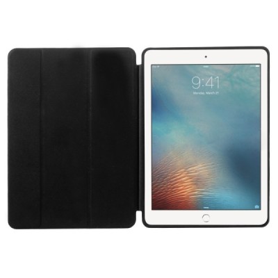 Apple iPad Pro 9.7" kлассический открываемый чехол из черной кожи | Vacins.lv