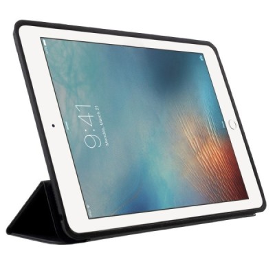 Apple iPad Pro 9.7" kлассический открываемый чехол из черной кожи | Vacins.lv