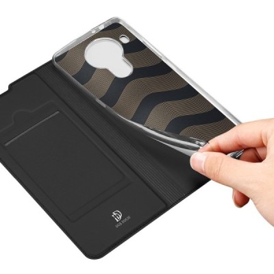 „Dux Ducis“ Skin серии Nokia 5.4 (2020) чёрный  кожаный чехол-книжка | Vacins.lv