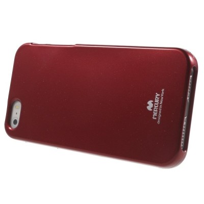 Apple iPhone 5, 5S Mercury Color sarkans cieta silikona (TPU) futrālis / Vacins.lv
